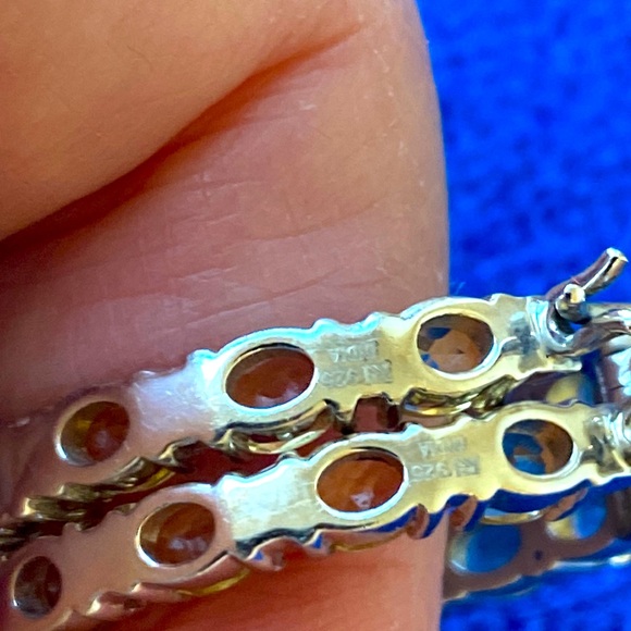 KHR or KRH sterling silver Citrine inside out hoop earrings India - Picture 5 of 6